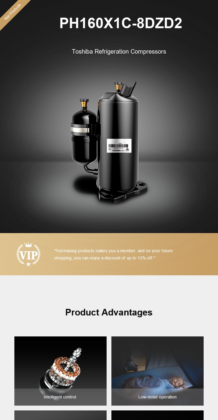 Toshiba Compressor PH160X1C-8DZD2, technical parameters pdf, structure diagram